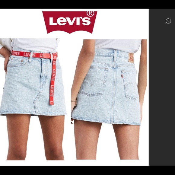 Levi’s Deconstructed Jean Mini Skirt 30 New Lightwash - Picture 5 of 8